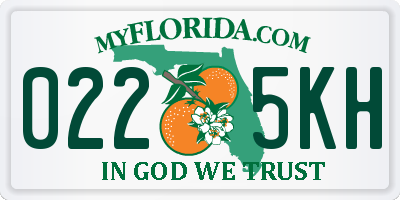 FL license plate 0225KH
