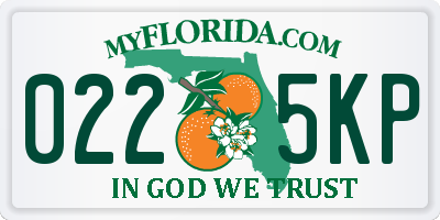 FL license plate 0225KP