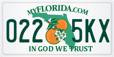 FL license plate 0225KX