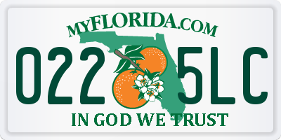 FL license plate 0225LC