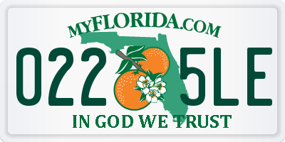 FL license plate 0225LE