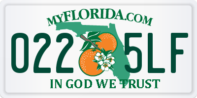 FL license plate 0225LF