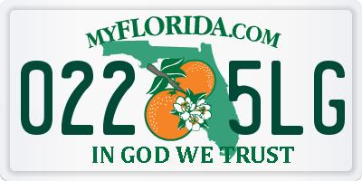 FL license plate 0225LG