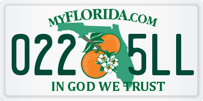 FL license plate 0225LL