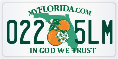 FL license plate 0225LM