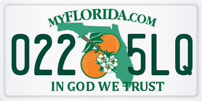 FL license plate 0225LQ