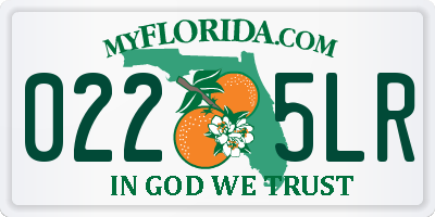 FL license plate 0225LR
