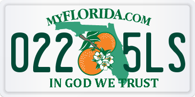 FL license plate 0225LS