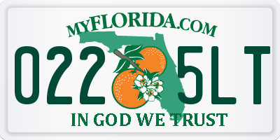 FL license plate 0225LT