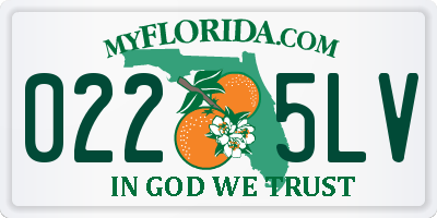FL license plate 0225LV