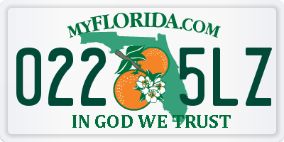 FL license plate 0225LZ