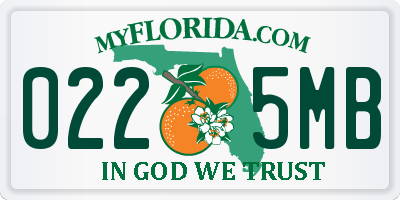 FL license plate 0225MB