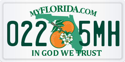 FL license plate 0225MH