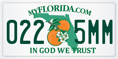 FL license plate 0225MM