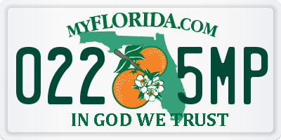 FL license plate 0225MP