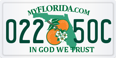 FL license plate 0225OC