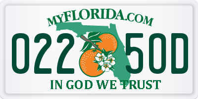 FL license plate 0225OD