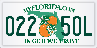 FL license plate 0225OL