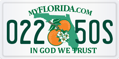 FL license plate 0225OS