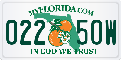 FL license plate 0225OW