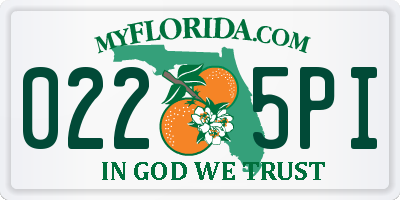 FL license plate 0225PI