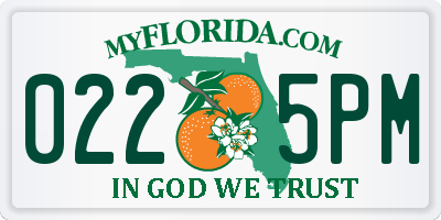 FL license plate 0225PM