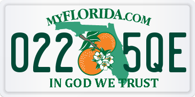 FL license plate 0225QE