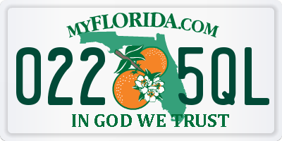 FL license plate 0225QL