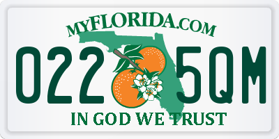 FL license plate 0225QM