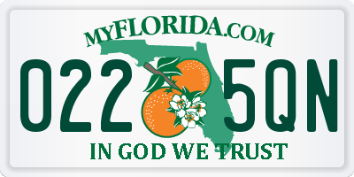 FL license plate 0225QN