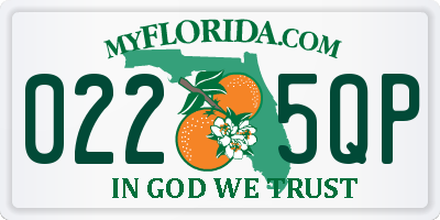FL license plate 0225QP