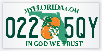 FL license plate 0225QY
