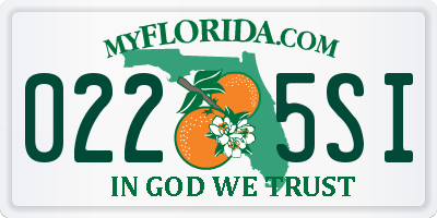 FL license plate 0225SI