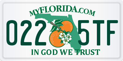 FL license plate 0225TF