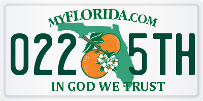 FL license plate 0225TH