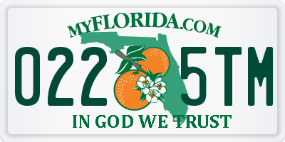 FL license plate 0225TM