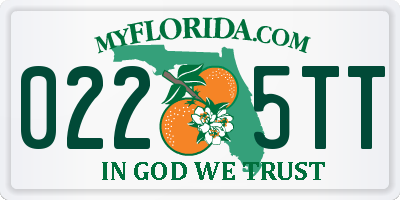 FL license plate 0225TT