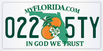 FL license plate 0225TY
