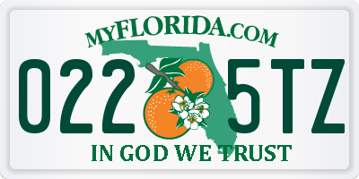 FL license plate 0225TZ
