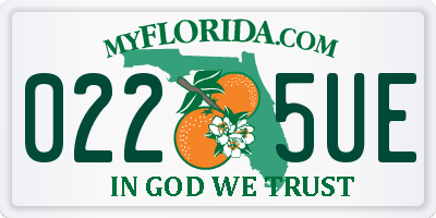 FL license plate 0225UE