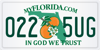 FL license plate 0225UG
