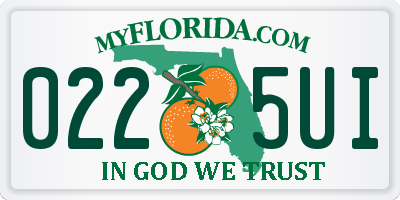 FL license plate 0225UI
