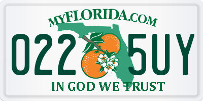 FL license plate 0225UY