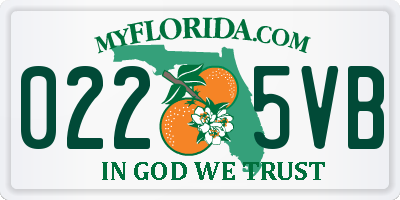 FL license plate 0225VB