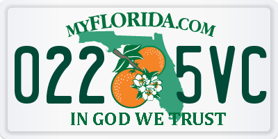 FL license plate 0225VC