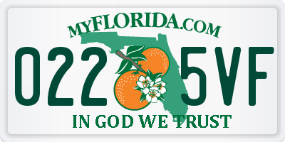 FL license plate 0225VF