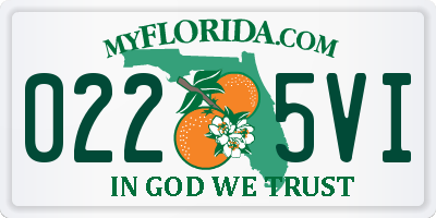 FL license plate 0225VI