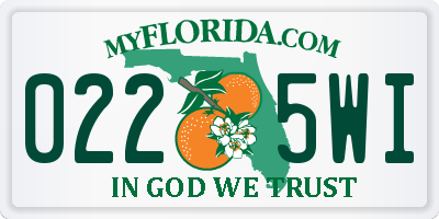 FL license plate 0225WI