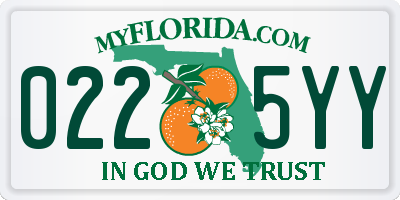 FL license plate 0225YY