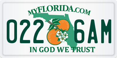 FL license plate 0226AM